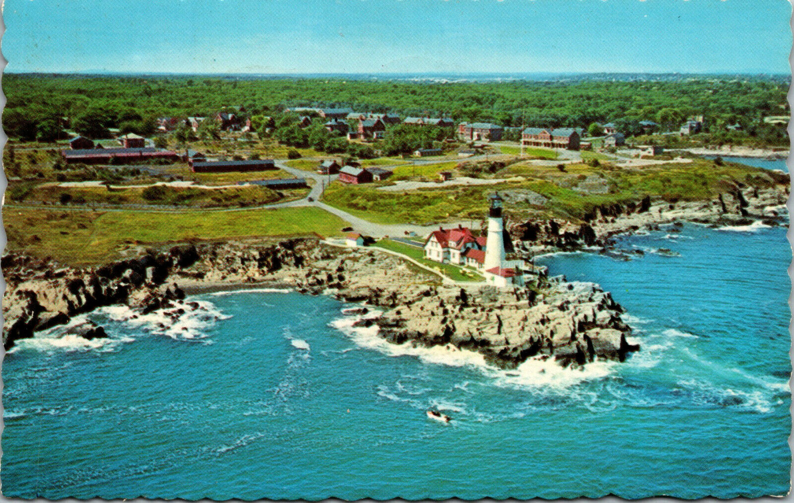 Vtg 1960s Portland Head Light House Portland Maine ME Chrome Postcard