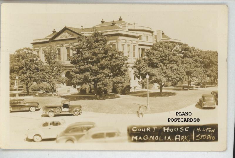MAGNOLIA, ARKANSAS COURT HOUSE RPPC REAL PHOTO POSTCARD