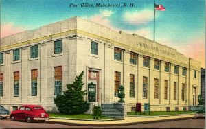 US Post Office Manchester New Hampshire NH UNP Unused Linen Postcard B9