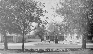 Lebanon Tennessee birds eye view El Tricia Motel courtyard vintage pc ZD549477