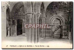 Vezelay Old Postcard Madeleine Church View of Narthez