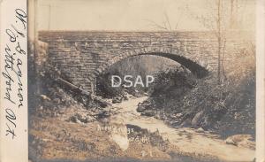 Vermont Vt  Real Photo RPPC Postcard 1907 PITTSFORD MILLS Arch Bridge