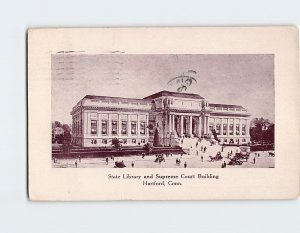 Postcard State Library and Supreme Court Building, Hartford, Connecticut