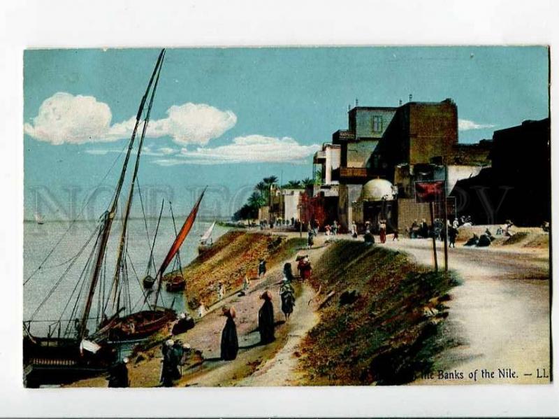 271008 EGYPT LUXOR Banks of Nile Vintage LL #10 postcard