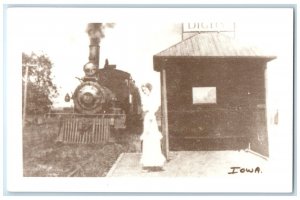 c1960's Digby Iowa IA Railroad Vintage Train Depot Station RPPC Photo Postcard