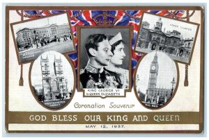 1937 King George VI Queen Elizabeth Multiview Tuck's Oilette Multiview Postcard