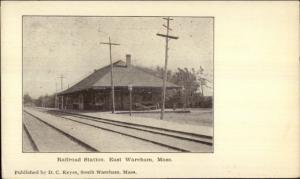 East Wareham Cape Cod MA RR Train Station Depot c1910 Postcard