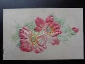 Embossed Poppy Postcard: THE ODOR OF A FLOWER IS IT'S SOUL.... c1910