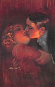 BEAUTIFUL WOMAN ROMANCE ARTIST SIGNED USABAL WSSB 1248 ITALY GLAMOUR POSTCARD