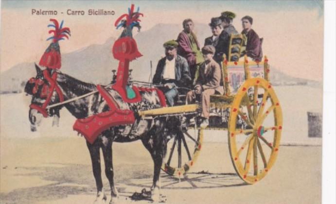 Italy Palermo Carro Siciliano Horse Drawn Cart