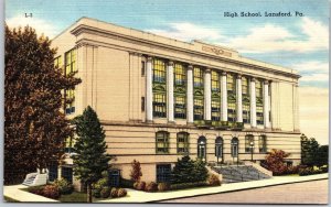 High School Lansford Pennsylvania PA Building Front View Campus Postcard