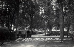 West Palm Beach FL Blue Grass Trailer Park Parker Ave Real Photo Postcard