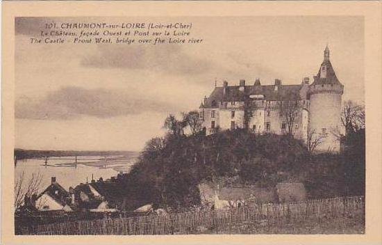 France Chateau de Chaumont-sur-Loire Facade Ouest et Pont sur la Loire