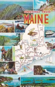 Greetings From Maine With Map