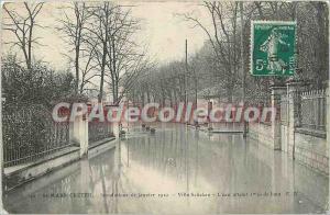 Postcard Old St Maur Creteil Floods Jan 1910 Villa Schaken