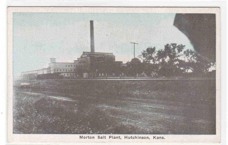 Morton Salt Plant Factory Hutchinson Kanasas 1920c postcard