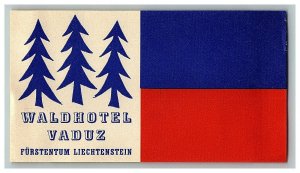 Waldhotel Vaduz Furstentum Liechtenstein Luggage Label Switzerland Sticker 