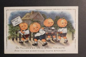 1911 USA Halloween Postcard Cover From Reading PA to Bechtelsville PA