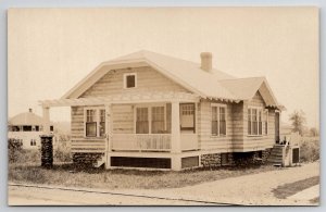 RPPC RI Lovely Craftsman Cottage Trellis Porch Bungalow House Postcard J25