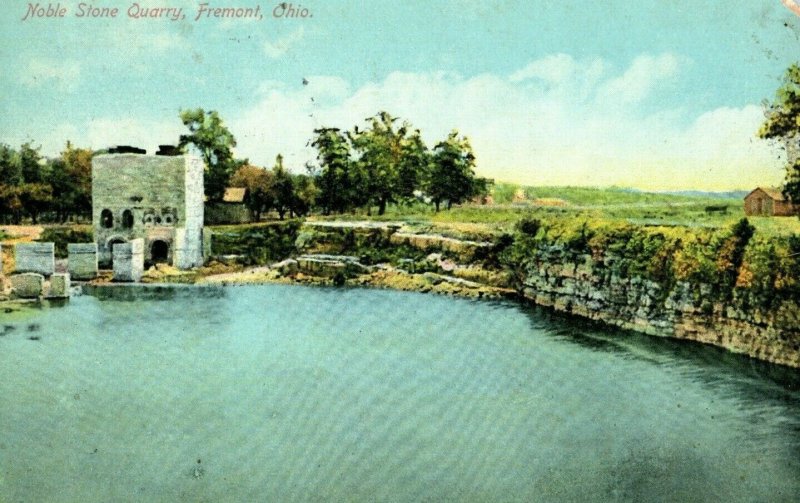 C.1900-10 Noble Stone Quarry Fremont, Ohio Vintage Postcard P19