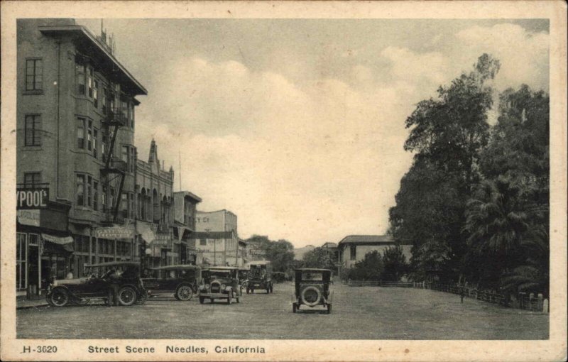 Needles California CA Street Scene Fred Harvey H-3620 Vintage Postcard