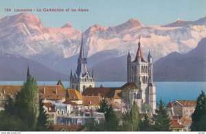 LAUSANNE, Switzerland, 1900-10s; La Cathedrale et les Alpes