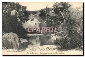 Old Postcard Aix en Provence Gorges of Arc St. Mark Arc
