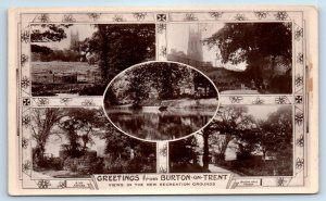 Staffordshire England Postcard Multiview Greetings from Burton-On-Trent c1910