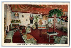 Little Rock Arkansas AR Postcard Lounge Room Jack Fine Palais Royal 1940 Vintage