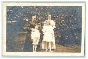 c1910's Victorian Ladies Children Girl Boy Family RPPC Photo Antique Postcard 