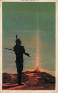 USA Signal Fires Native American Vintage Postcard 07.35