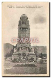 Old postcard Besancon high Monument to the Memory of Bisontins