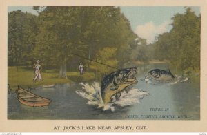APSLEY , Ontario , Canada , 1930s ; Loon Lake, Fishing Exaggeration