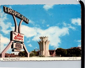 Tropicana Hotel Sign Folies Bergere Las Vegas NV c1971 Vintage Postcard V65