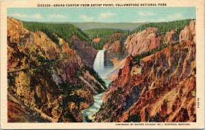 postcard Yellowstone National Park - Grand Canyon from Artist Point