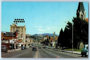 Bozeman Montana MT Postcard East Main Street Buildings Road 1970 Vintage Antique