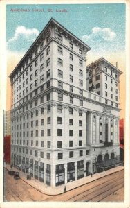 ST LOUIS, Missouri MO    AMERICAN HOTEL & Street View  ca1920's Vintage Postcard