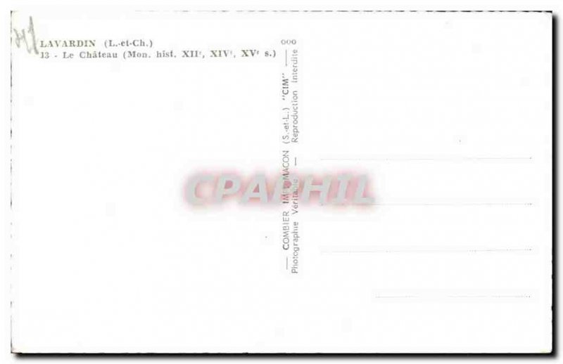 Postcard Modern Lavardin The castle