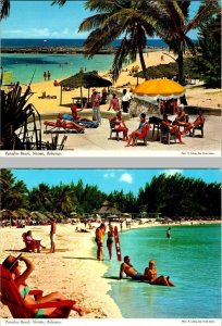 2~4X6 Vintage Postcards Nassau, Bahamas  PARADISE BEACH SCENES Patio~Sunbathers