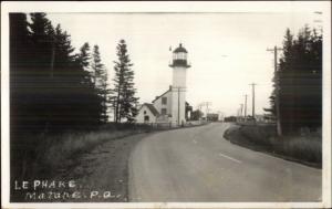 Matane Quebec Le Phare Lighthouse Real Photo Postcard