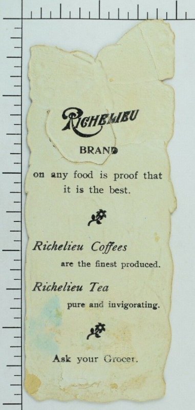 Richelieu Brand Coffees & Teas Bookmark-Card Colorful Butterfly Cute Child P78 