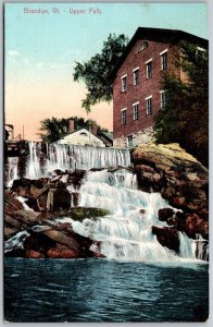 Brandon Vermont 1910 Postcard First National Bank Building Upper Falls