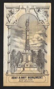 VICTORIAN TRADE CARD Statue Army & Navy Monument c/late 1800s