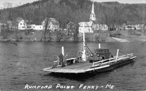 Rumford Point ME The Ferry Old Car Church Real Photo Postcard