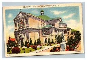 Vintage 1940's Postcard Franciscan Monastery Grounds Gardens Washington DC