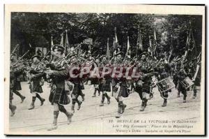 Old Postcard Army Defile of victory Paris July 14, 1919 The Big Scots Place d...