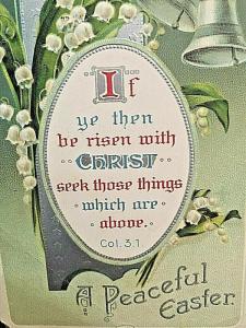 Postcard Antique Embossed Easter Greetings, A Peaceful Easter      U1