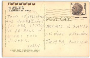 MIAMI INTERNATIONAL AIRPORT Florida 1960s Cars 1969 Chrome Vintage Postcard