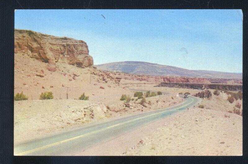 ALBUQUERQUE NEW MEXICO ROUTE 66 HIGHWAY SCENE WEST OF VINTAGE POSTCARD N.M