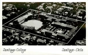 RPPC Postcard Air View Santiago College, Santiago Chile Latin America unposted